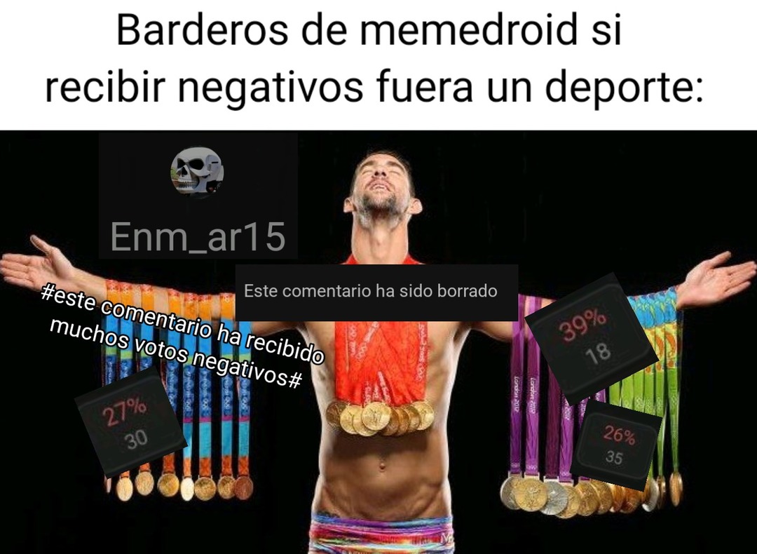 Barderos de memedroid si recibir negativos fuera un deporte:
Este comentario ha sido borrado
#este comentario ha recibido muchos votos negativos#