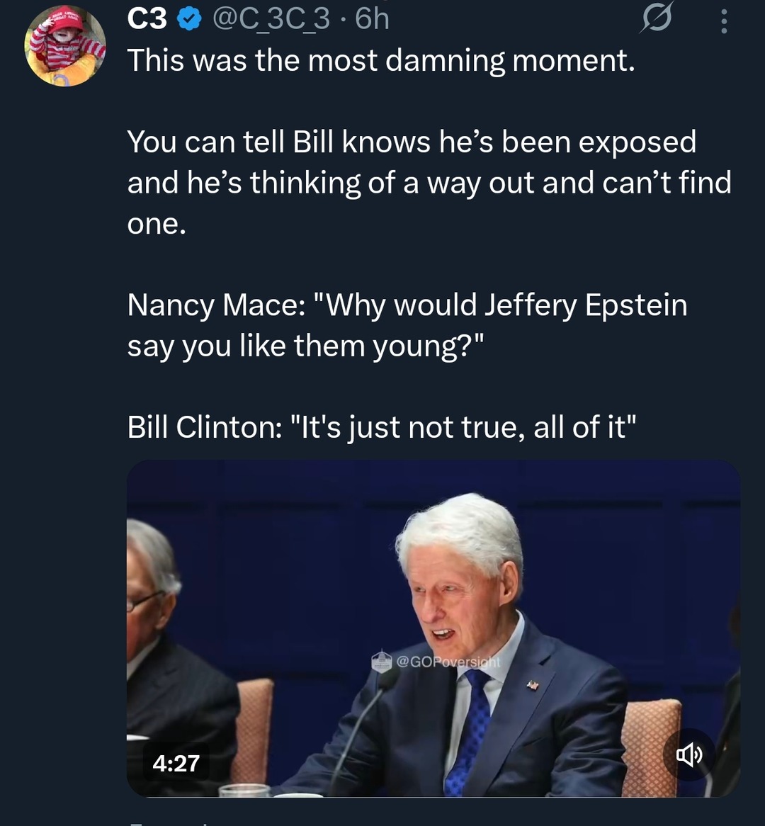 This was the most damning moment. You can tell Bill knows he’s been exposed and he’s thinking of a way out and can’t find one. Nancy Mace: 