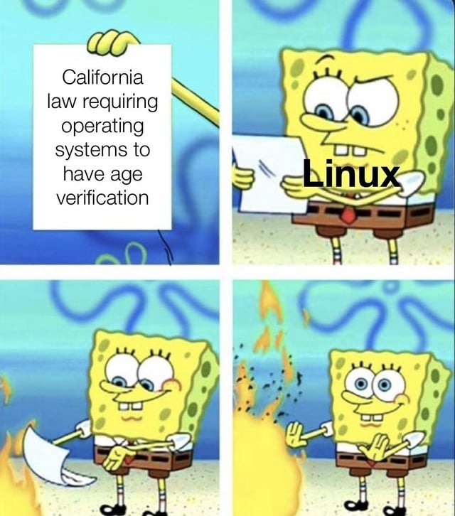 California law requiring operating systems to have age verification; Linux