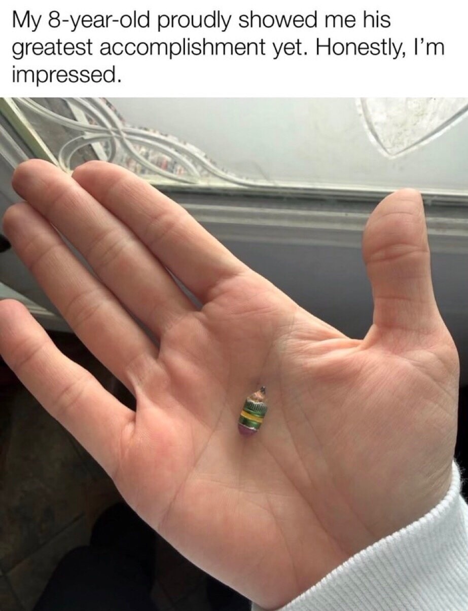 My 8-year-old proudly showed me his greatest accomplishment yet. Honestly, I’m impressed.