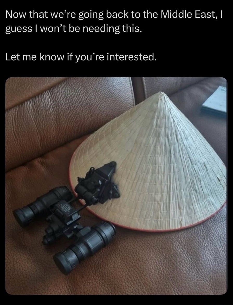 Now that we’re going back to the Middle East, I guess I won’t be needing this. 

Let me know if you’re interested.