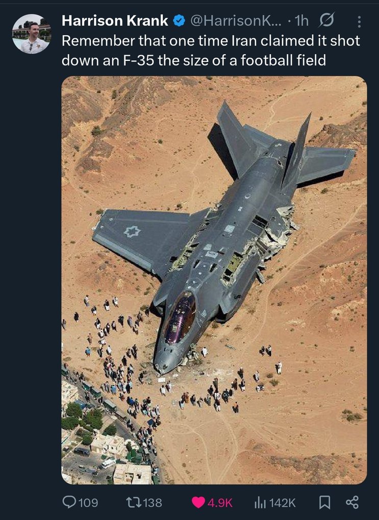 Remember that one time Iran claimed it shot down an F-35 the size of a football field