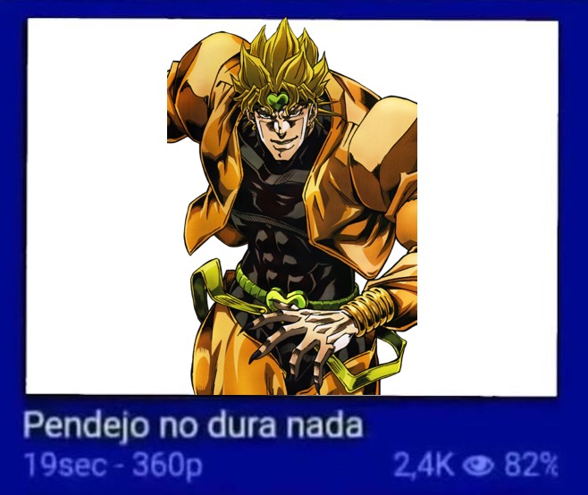 Pendejo no dura nada
19sec - 360p
2,4K 👁 82%