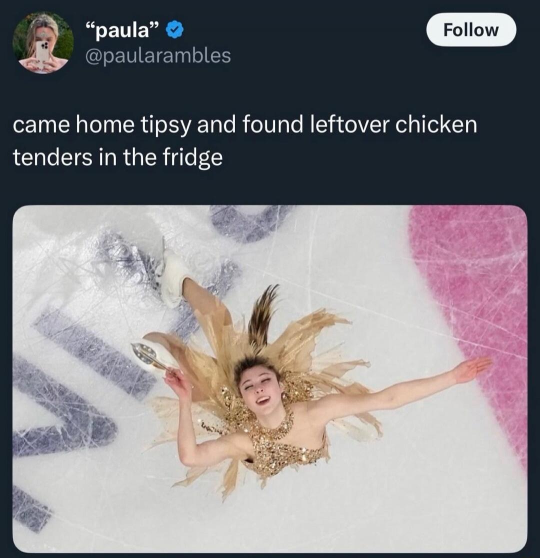 came home tipsy and found leftover chicken tenders in the fridge