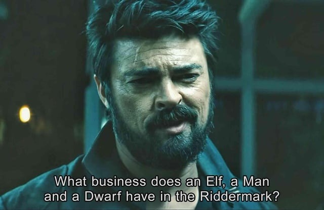What business does an Elf, a Man and a Dwarf have in the Riddermark?