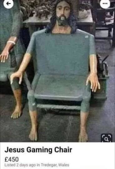 Silla de juegos de Jesús - £450. Listado hace 2 días en Tredegar, Gales.