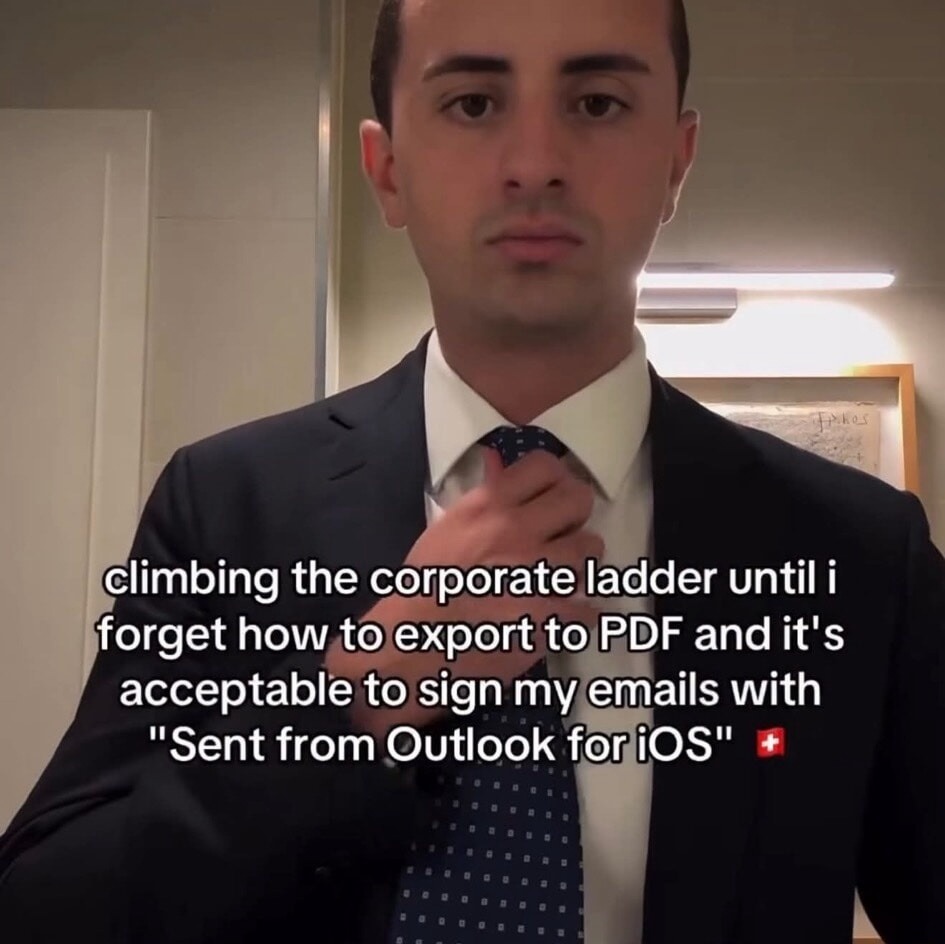 climbing the corporate ladder until i forget how to export to PDF and it's acceptable to sign my emails with 