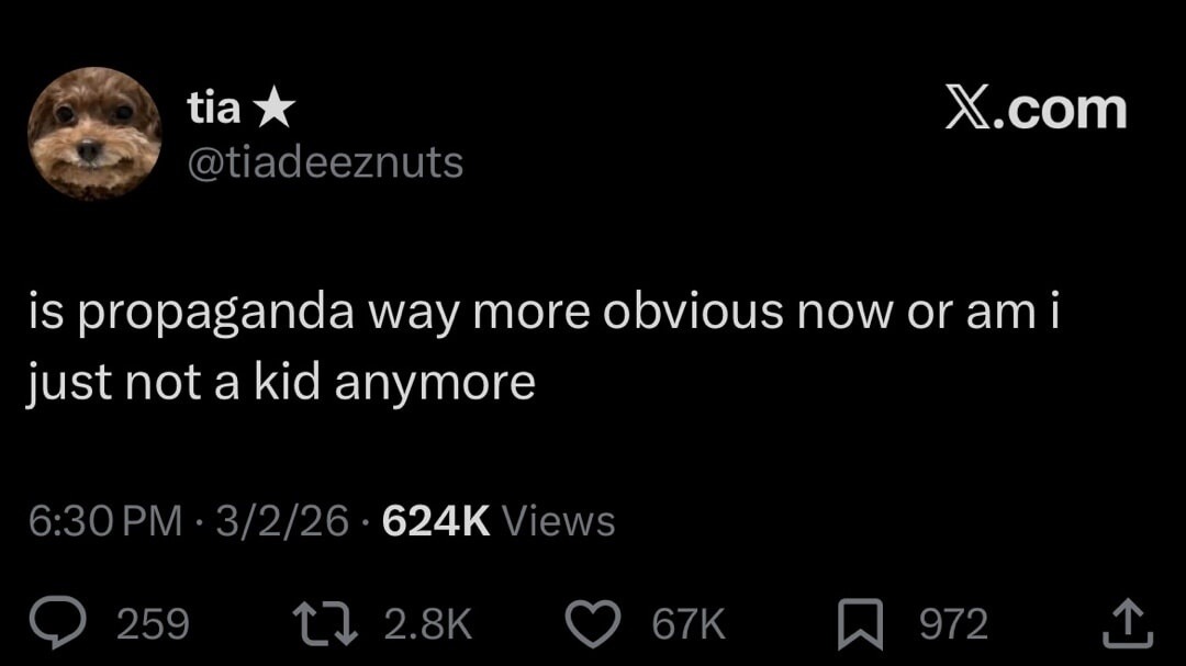 is propaganda way more obvious now or am i just not a kid anymore