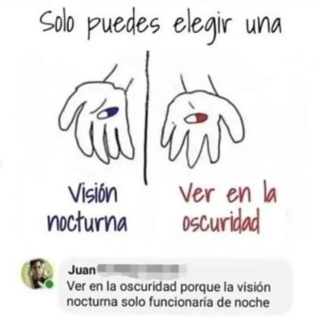 Solo puedes elegir una
Visión nocturna
Ver en la oscuridad

Juan: Ver en la oscuridad porque la visión nocturna solo funcionaría de noche