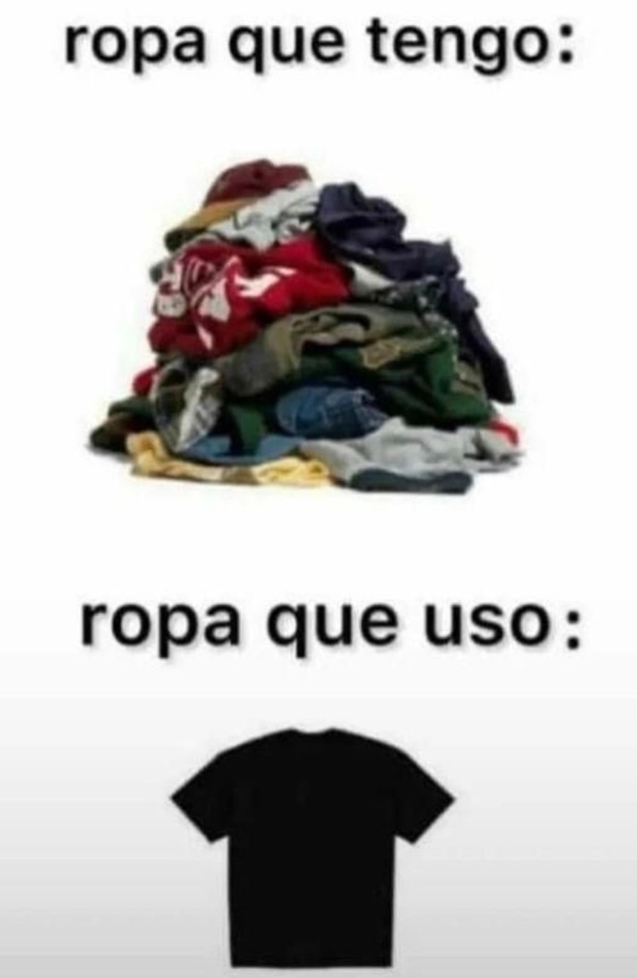 ropa que tengo:
ropa que uso: