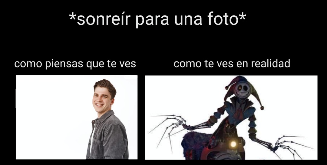 *sonreír para una foto*
como piensas que te ves | como te ves en realidad