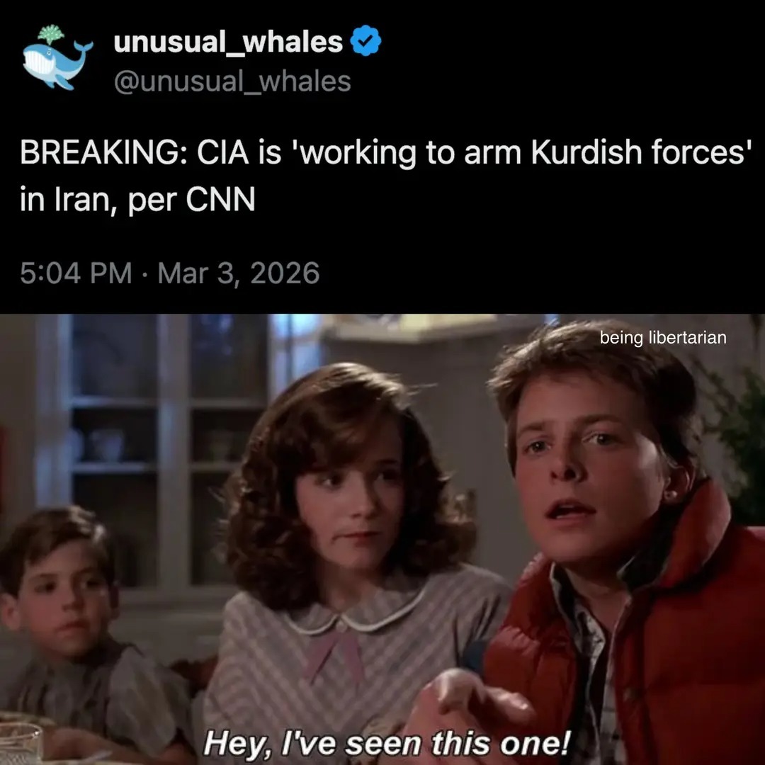 BREAKING: CIA is 'working to arm Kurdish forces' in Iran, per CNN

Hey, I've seen this one!