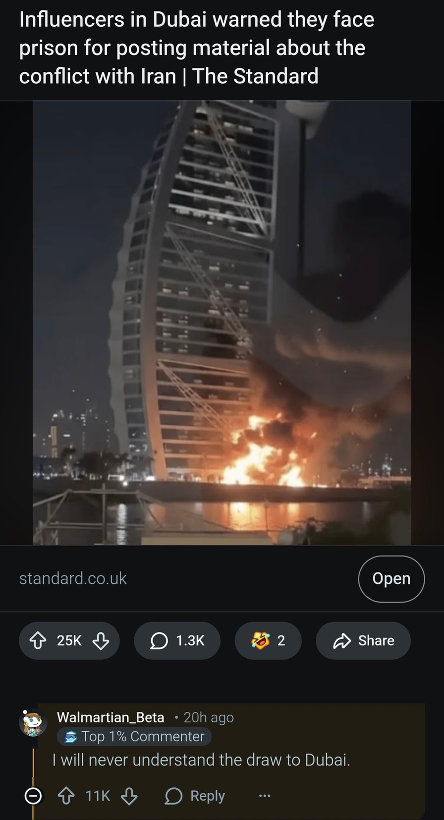 Influencers in Dubai warned they face prison for posting material about the conflict with Iran | The Standard