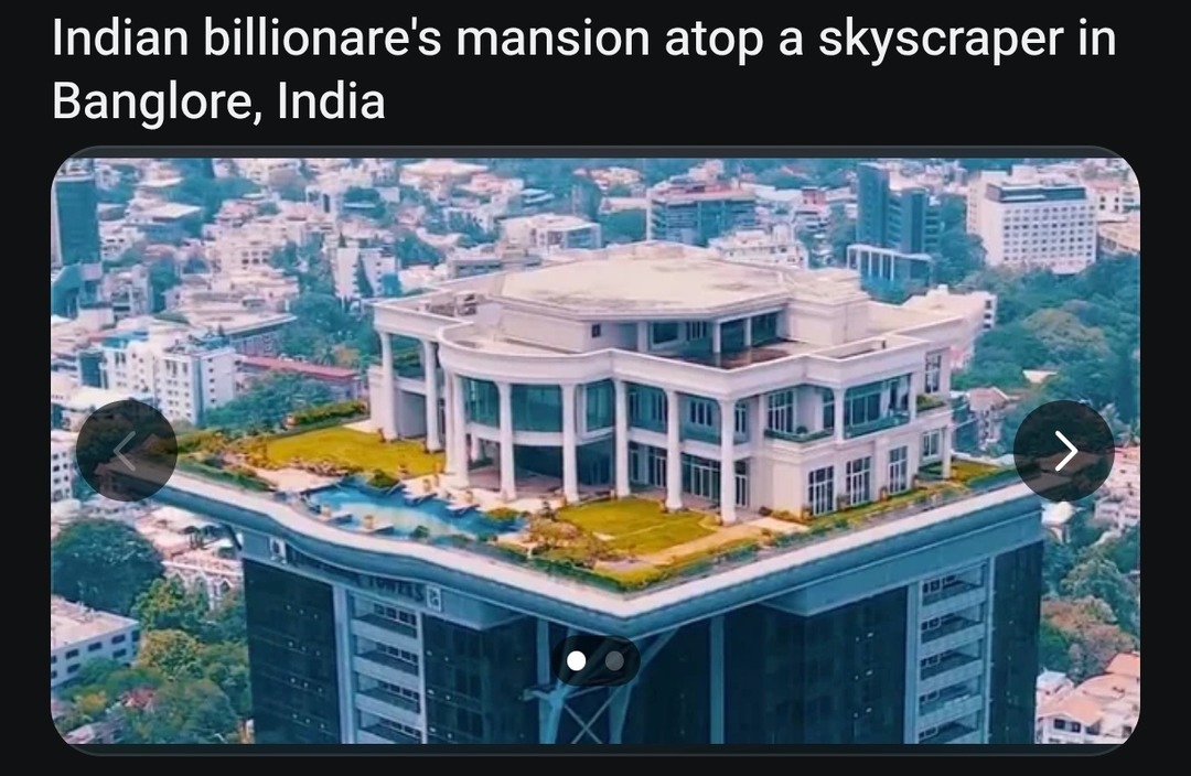 Indian billionaire's mansion atop a skyscraper in Bangalore, India
