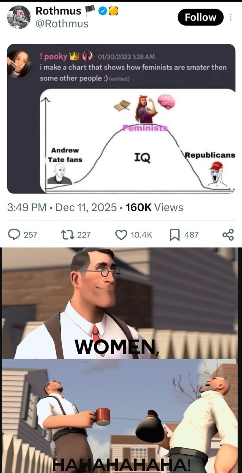 I make a chart that shows how feminists are smarter then some other people :)