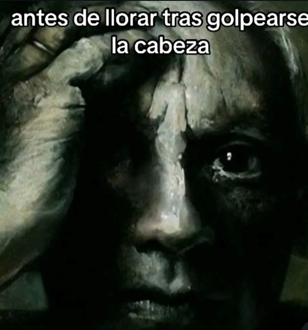 antes de llorar tras golpearse la cabeza