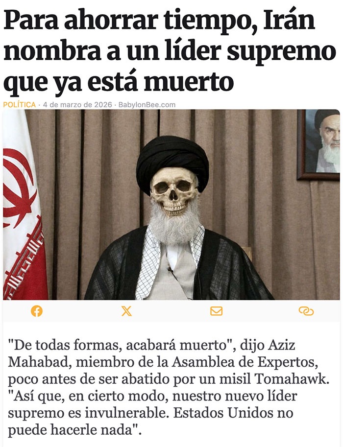Para ahorrar tiempo, Irán nombra a un líder supremo que ya está muerto