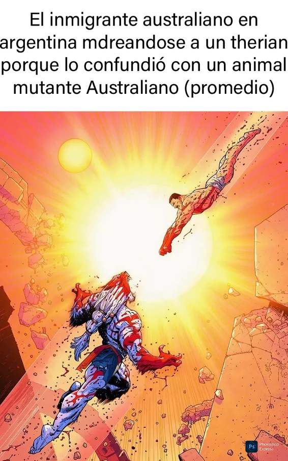 El inmigrante australiano en argentina mierdandose a un therian porque lo confundió con un animal mutante Australiano (promedio)