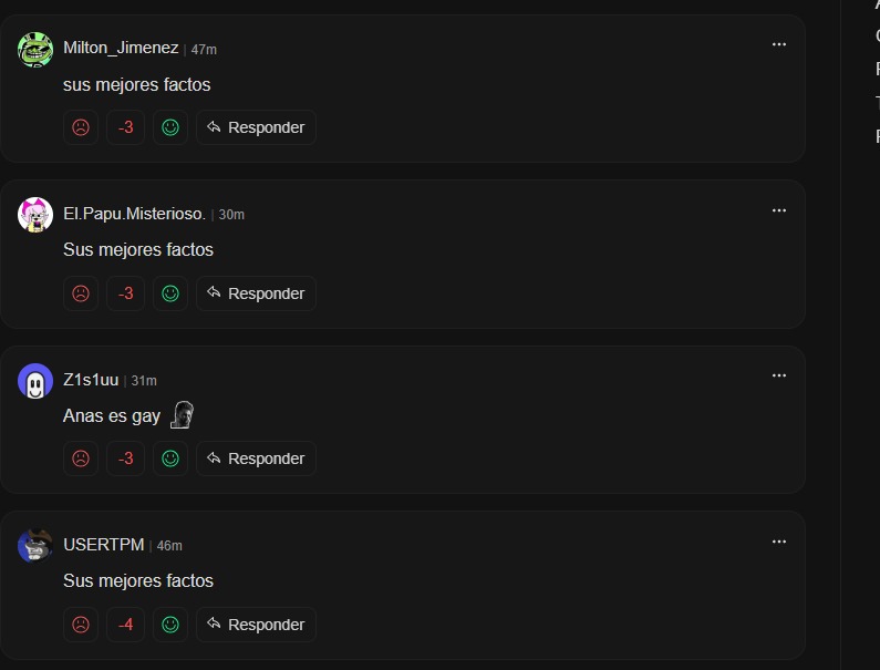 sus mejores factos
Anas es gay