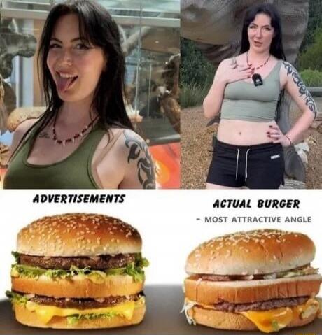 ADVERTISEMENTS
ACTUAL BURGER
- MOST ATTRACTIVE ANGLE
