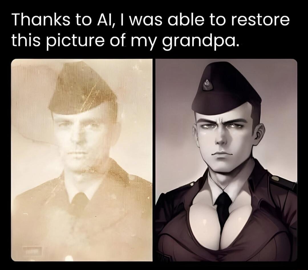 Thanks to AI, I was able to restore this picture of my grandpa.