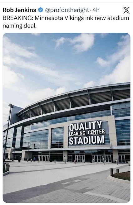 Rob Jenkins @profontheright BREAKING: Minnesota Vikings ink new stadium naming deal.