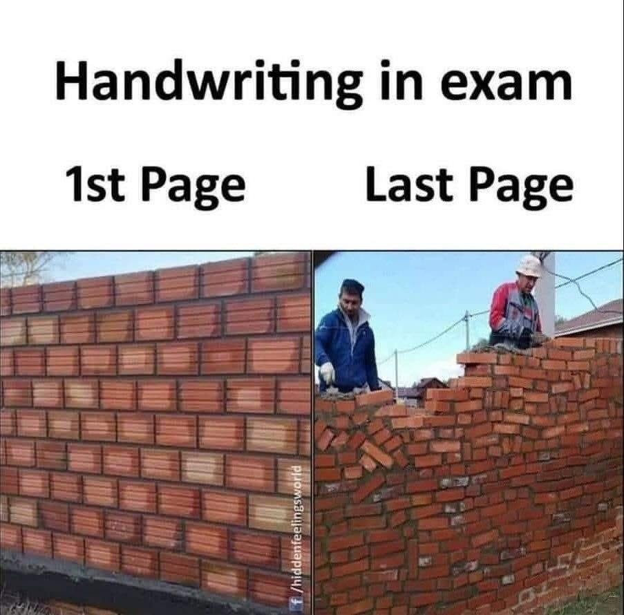 Handwriting in exam
1st Page
Last Page