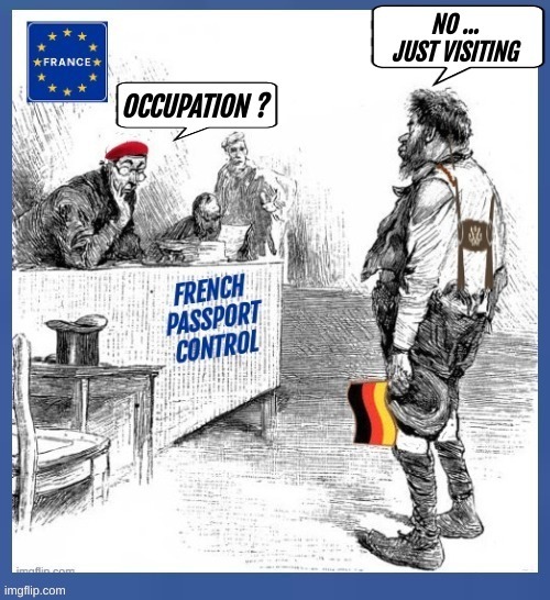 OCCUPATION ? NO ... JUST VISITING FRENCH PASSPORT CONTROL