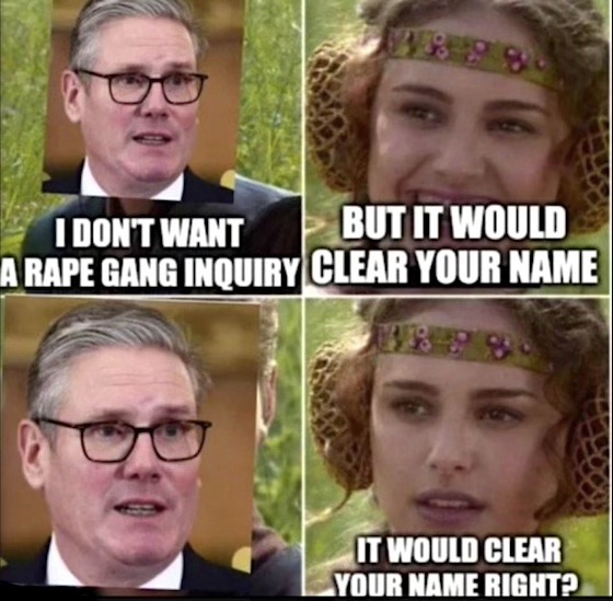 I DON'T WANT A RAPE GANG INQUIRY BUT IT WOULD CLEAR YOUR NAME IT WOULD CLEAR YOUR NAME RIGHT?