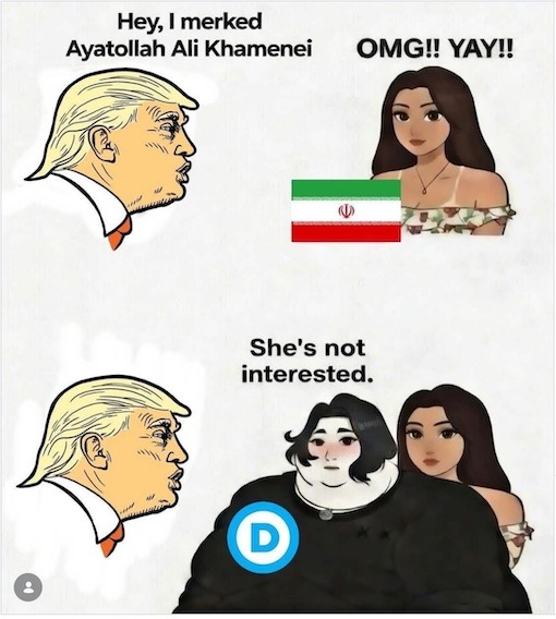 Hey, I merked Ayatollah Ali Khamenei. OMG!! YAY!! She's not interested.