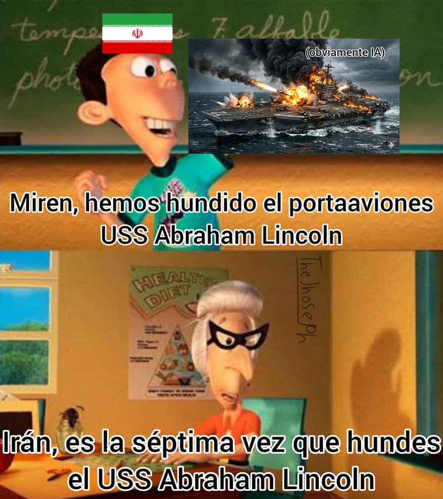 Miren, hemos hundido el portaaviones USS Abraham Lincoln. Irán, es la séptima vez que hundes el USS Abraham Lincoln