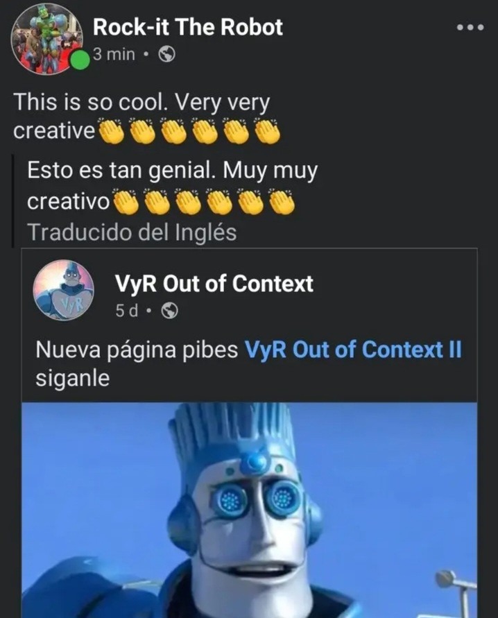 This is so cool. Very very creative

Esto es tan genial. Muy muy creativo

Traducido del Inglés

Nueva página pibes VyR Out of Context II siganle