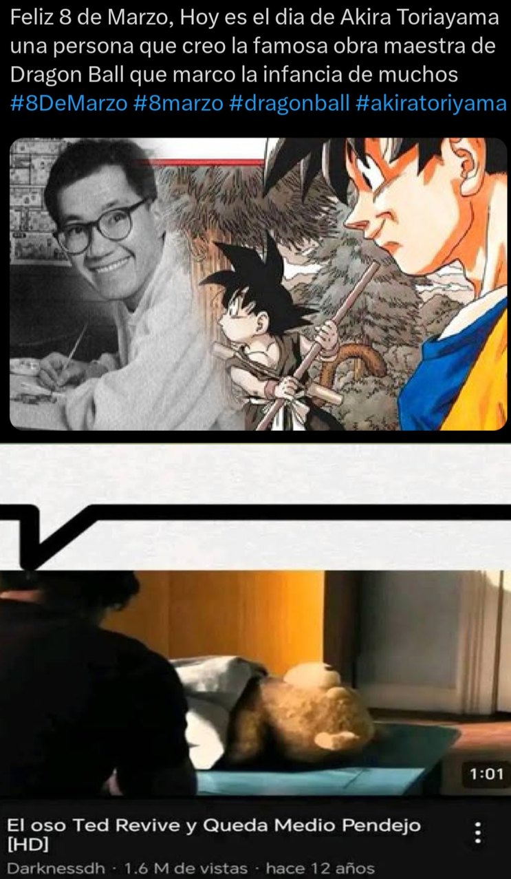 Feliz 8 de Marzo, Hoy es el dia de Akira Toriyama una persona que creo la famosa obra maestra de Dragon Ball que marco la infancia de muchos #8DeMarzo #8marzo #dragonball #akiratoriyama