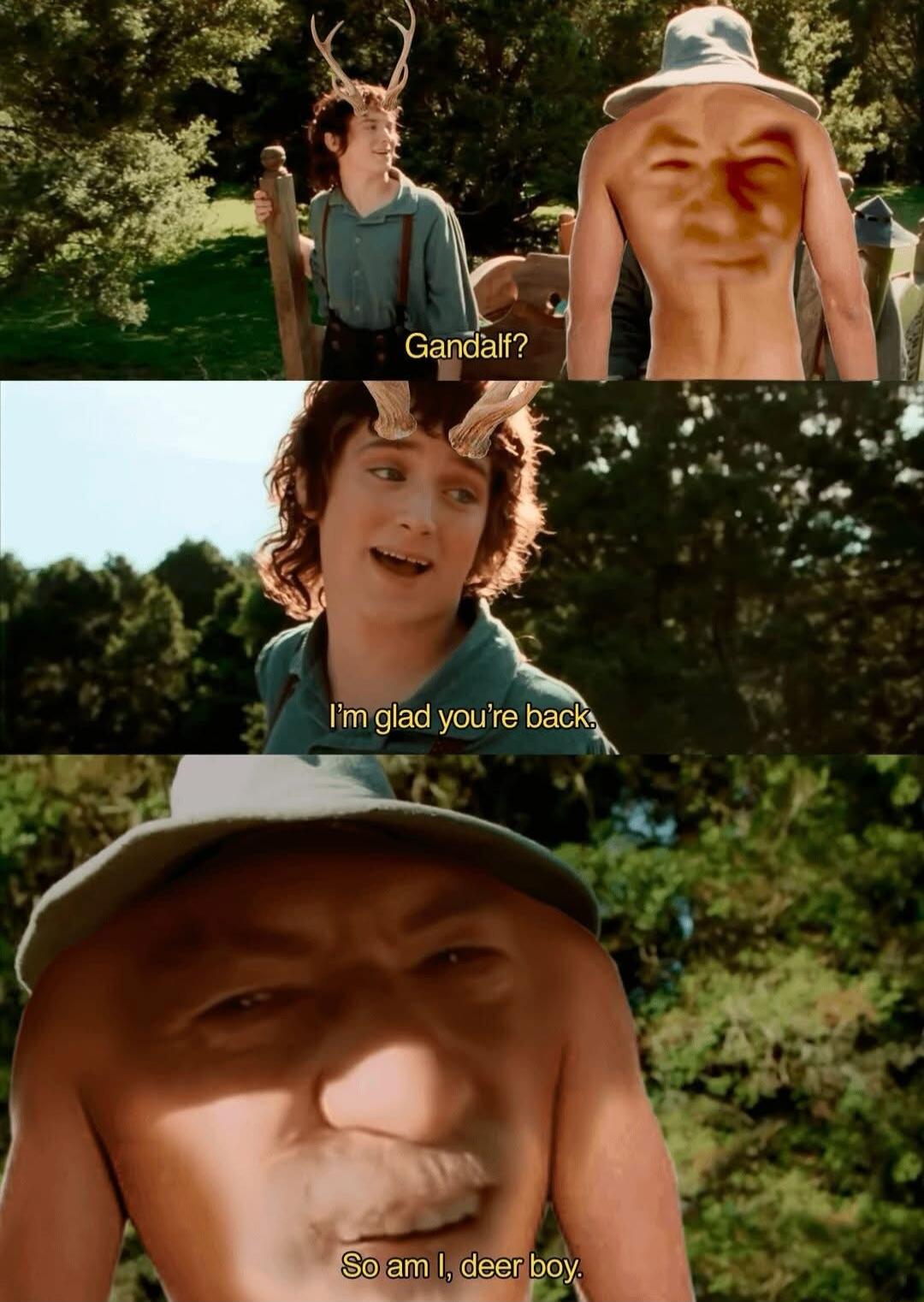 Gandalf?
I'm glad you're back.
So am I, deer boy.
