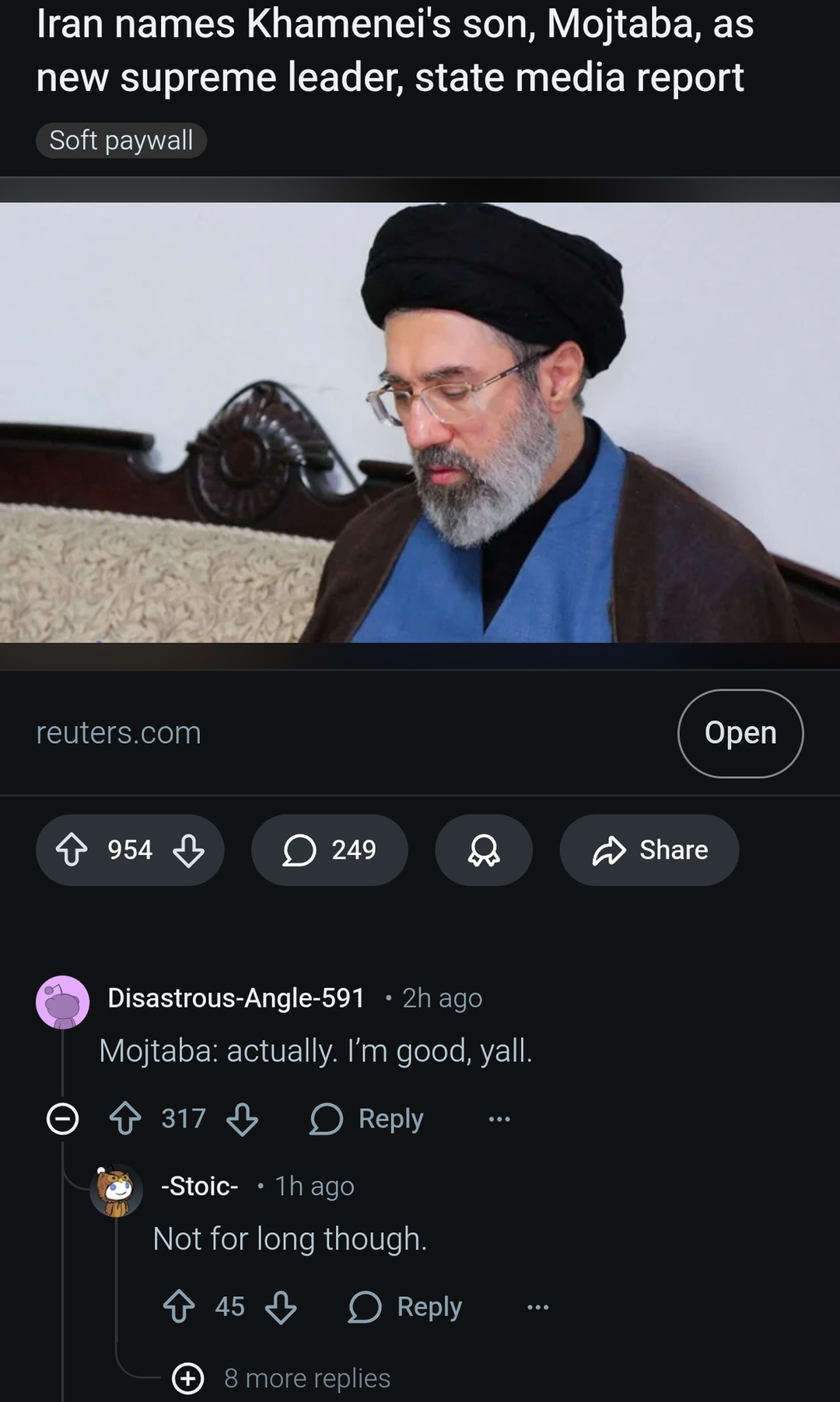 Iran names Khamenei's son, Mojtaba, as new supreme leader, state media report