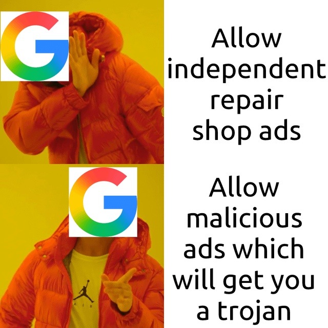 Allow independent repair shop ads. Allow malicious ads which will get you a trojan