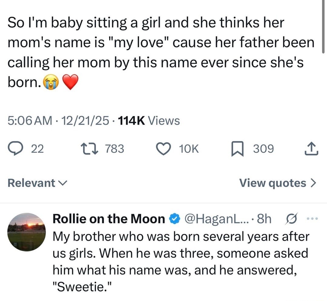 So I'm baby sitting a girl and she thinks her mom's name is 