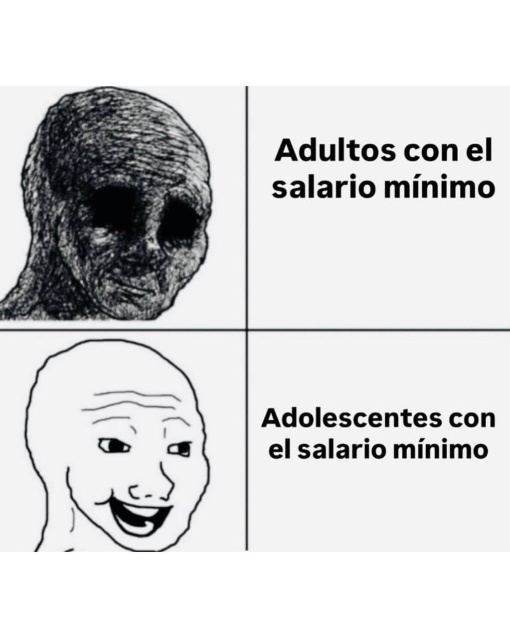 Adultos con el salario mínimo
Adolescentes con el salario mínimo