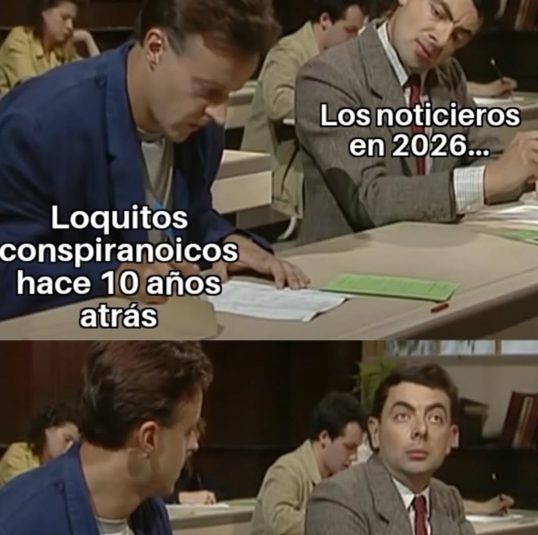 Loquitos conspiranoicos hace 10 años atrás
Los noticieros en 2026...