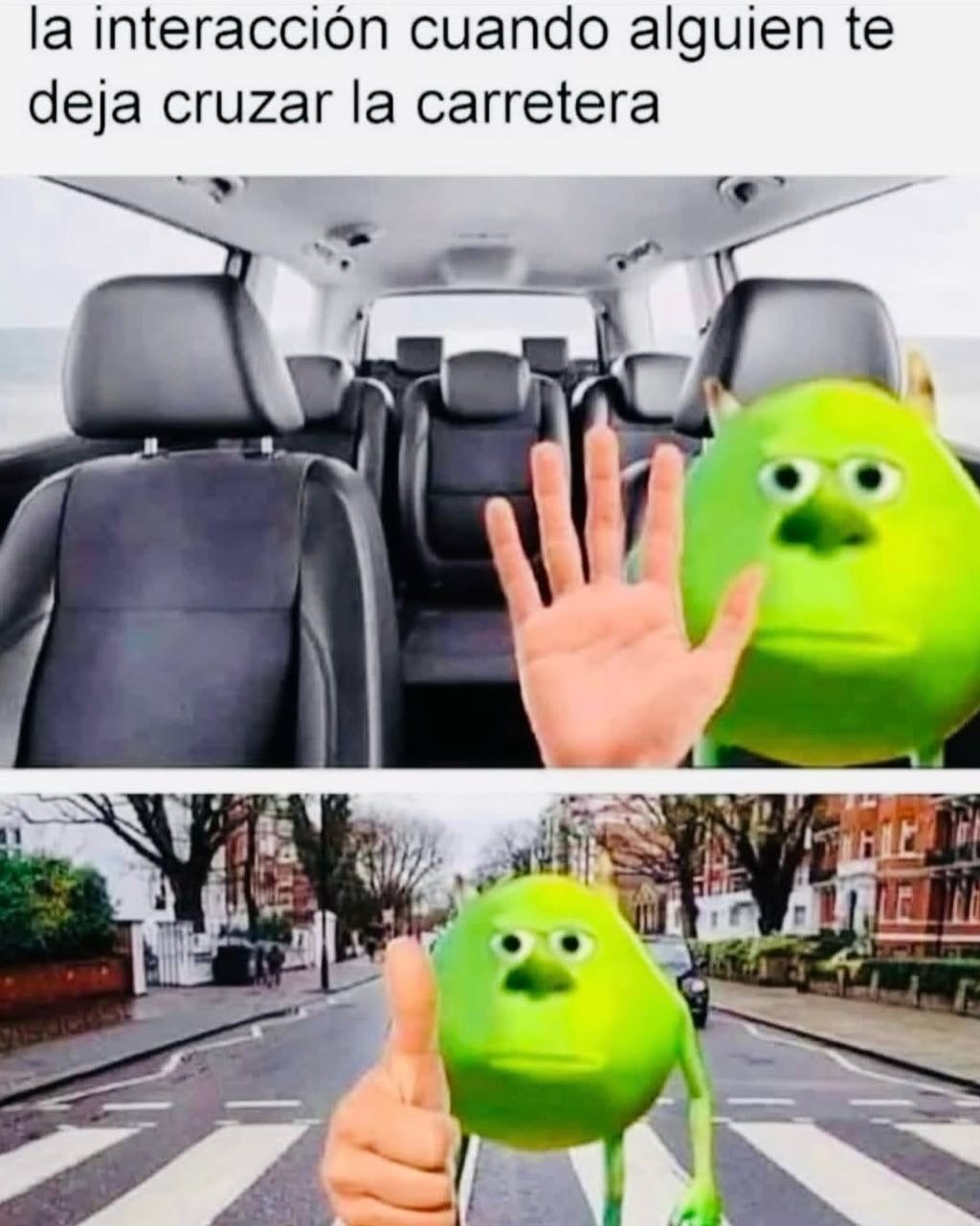 la interacción cuando alguien te deja cruzar la carretera