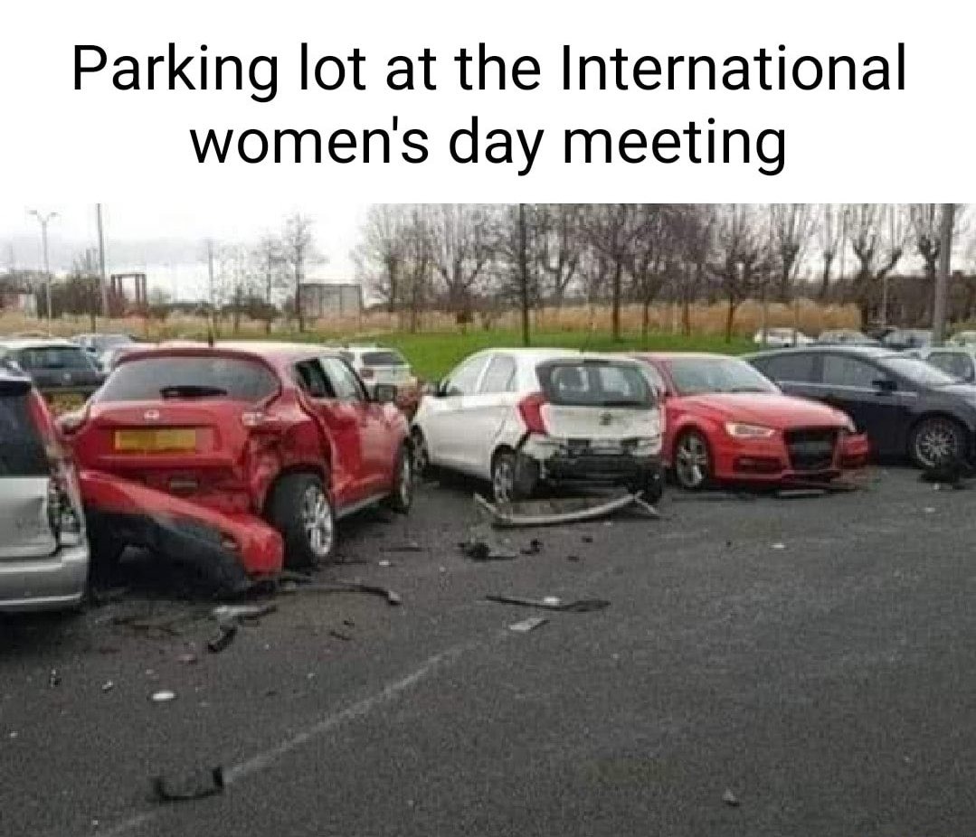 Parking lot at the International women's day meeting