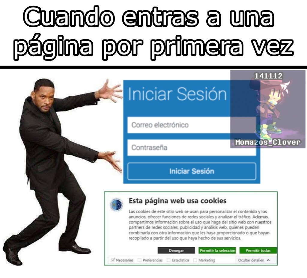 Cuando entras a una página por primera vez
Iniciar Sesión
Correo electrónico
Contraseña
Iniciar Sesión
Esta página web usa cookies
Las cookies de este sitio web se usan para personalizar el contenido y los anuncios, ofrecer funciones de redes sociales y analizar el tráfico. Además, compartimos información sobre el uso que haga del sitio web con nue