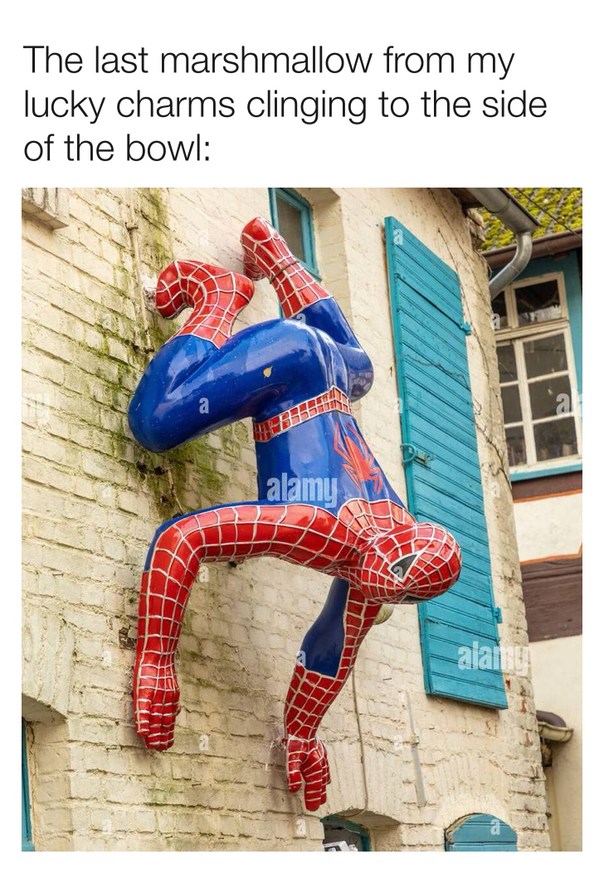 The last marshmallow from my lucky charms clinging to the side of the bowl: