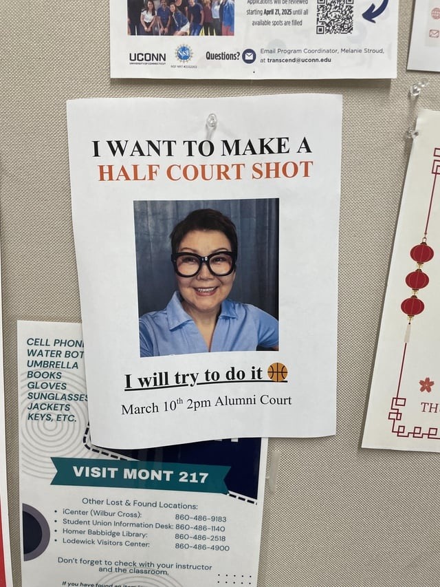 I WANT TO MAKE A HALF COURT SHOT I will try to do it March 10th 2pm Alumni Court