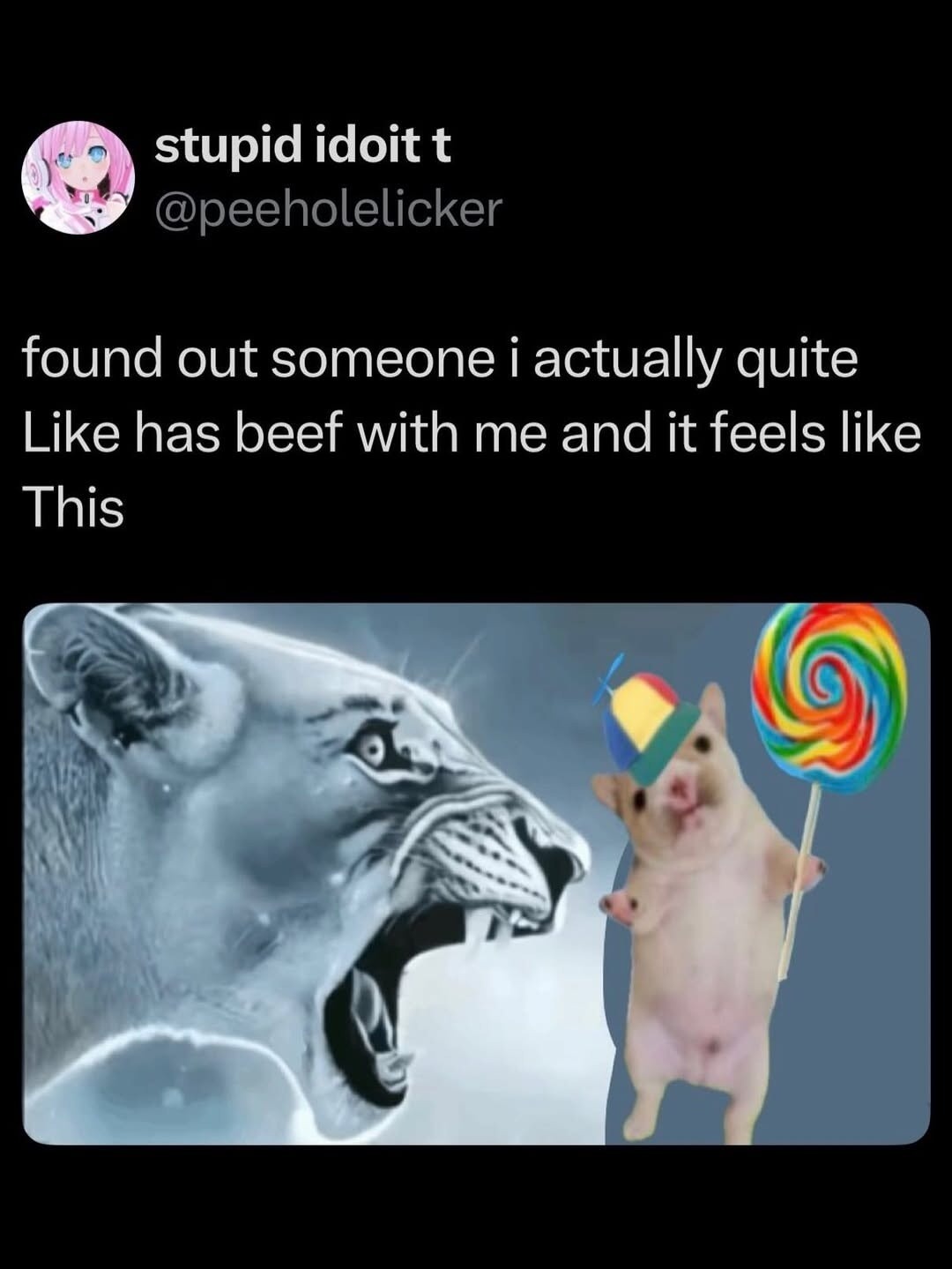 found out someone i actually quite Like has beef with me and it feels like This