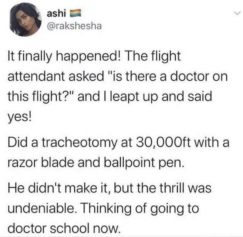 It finally happened! The flight attendant asked 