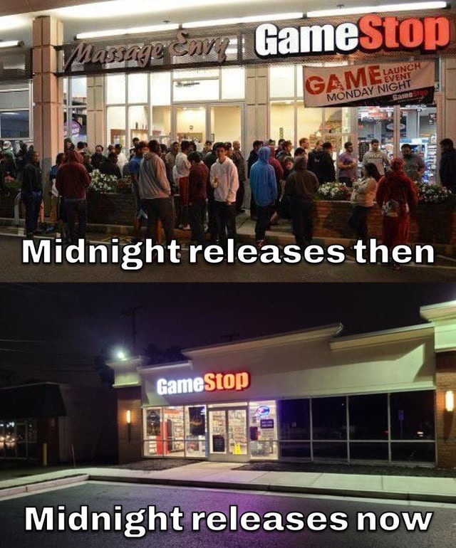 Midnight releases then
Midnight releases now