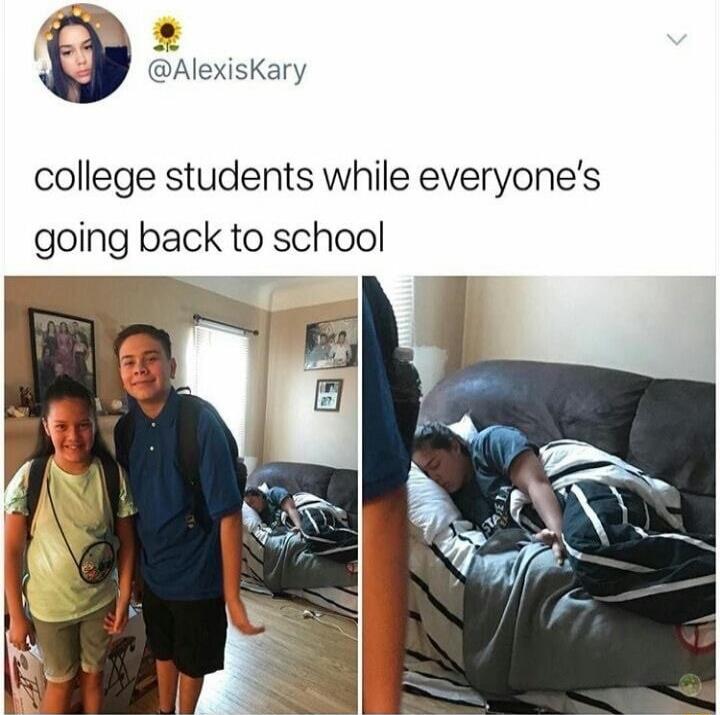 college students while everyone's going back to school