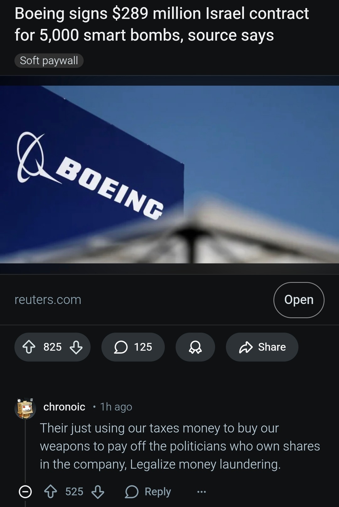 Boeing signs $289 million Israel contract for 5,000 smart bombs, source says