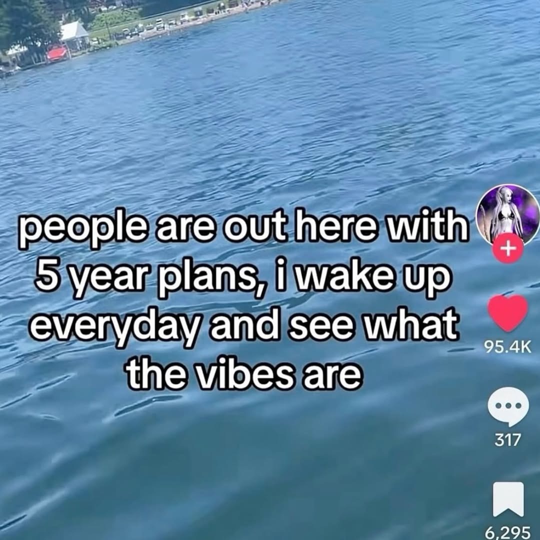 people are out here with 5 year plans, i wake up everyday and see what the vibes are